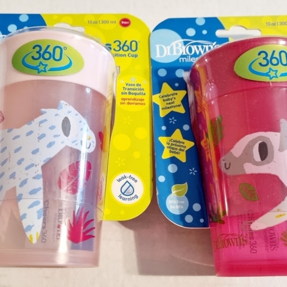 Set of 2 Dr. Brown's Cheer 360° Spoutless Transition Cups - Picture 4 of 5